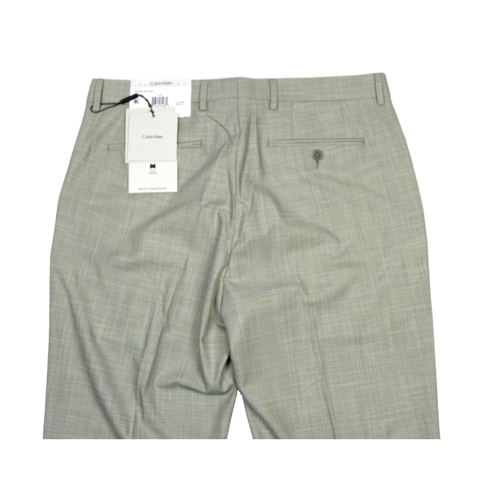 Calvin Klein Dress Pants Mens 36x32 Taupe Jace Slim Fit Stretch Flat Front - Picture 9 of 9